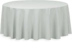 LinenTablecloth 132-Inch Round Polyester Tablecloth Silver