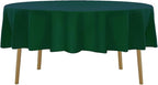 90 inch Round Tablecloth Washable Polyester Table Cloth Decorative Table Cover for Wedding Party Dining Banquet（90 inch, Hunter）