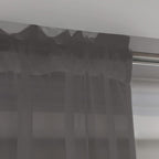 Window Dark Grey Sheer Curtains 48 Inches Width 145 Inches Long 2 Panels Sheer Curtain Clear Curtains Basic Rod Pocket Panel for Home Living Room Bedroom Kids Room Yard Patio Parlor Sliding