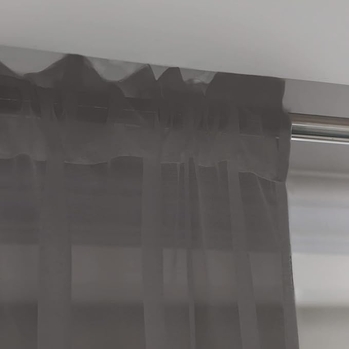 Window Dark Grey Sheer Curtains 60 Inches Width 160 Inches Long 2 Panels Sheer Curtain Clear Curtains Basic Rod Pocket Panel for Home Living Room Bedroom Kids Room Yard Patio Parlor Sliding