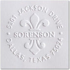 Custom Address Embosser - Personalize with Initials & Text - Hand-Held Embossing Stamp - Monogram, Seal Embosser Best for Books, Envelopes, Napkins - Pink Handle - 1.625 inch