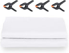 10X20ft White Photo Backdrops for Photography, LCUIRC TWO ROD POCKET White Backdrops Curtain for Parties, Polyester White background with 4 Clamps for Product Protrait Photoshoot or Parties Decoration