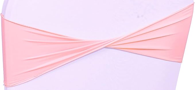 VDS Pack of 125 PCS | Dusty Rose | Spandex Chair Sashes Bows Without Buckle | Stretch Elastic Banquet Universal Folding Chair Band Tie with for Wedding Party Conference Celebration Event Decoration