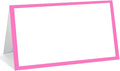 25 Pack Pink Border Place Cards, Editable Name Cards for Table Setting, Tent Cards Food Label for Dinner Party, Bridal Shower, Wedding, Baby Shower and Events -T10