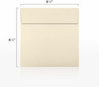 LUXPaper Square Invitation Envelopes | Peel & Press | 6 1/2" x 6 1/2" | Natural Linen | 80lb. Text | 50 Qty