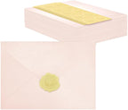 50 PCS Pearl Pink A7 Envelopes with Stickers, Shimmering 5x7 Envelopes for Invitations, Great for Wedding Invitation Cards, Birthday RSVP, Graduation, Baby Shower 5.25 x 7.25 inches