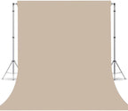 Beige Photo Backdrop,Photo Booth Portrait Photography Backdrops,Studio Beige Backdrop for Photoshoot Streaming Video Shooting 8FTx10FT