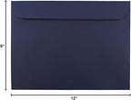 JAM PAPER 9 x 12 Booklet Premium Envelopes - Navy Blue - 50/Pack