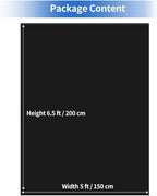 HEMMOTOP Black Backdrop Curtain, 5x6.5 ft Black Photo Backdrop for Photoshoot, Party, Video Recording, Back Drop Background Cloths Polyester Fabric, for Photography, Birthday (Backdrop only)