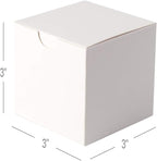 GEFTOL Small White Gift Box - 100 Pack, 3x3x3 inches, Foldable Paper Box for Bridesmaids, Proposals, Birthdays, Parties, Christmas