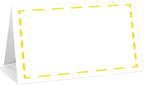 25 Pack Yellow Lines Place Cards, Editable Name Cards for Table Setting, Tent Cards Food Label for Dinner Party, Bridal Shower, Wedding, Baby Shower and Events -T21