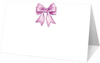 25 Purple Bow Place Cards for Table Seating, Watercolor Wedding Name Place Card, Tent Cards for Birthday Baby Shower Bridal Shower Reception Dinner Party Decorations -A26