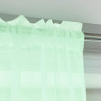Window Light Green Sheer Curtains 63 Inches Long 2 Panels Sheer Curtain Basic Rod Pocket Panel for Bedroom Children Living Room Yard Kitchen