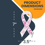 Magnet Me Up Breast Cancer Awareness Pink Mandala Ribbon Magnet Decal, 3.5x7 Inches, Automotive Magnet for Car Truck SUV, Stick to Any Magnetic Surface, Showing Support or Fundraising, Crafted in USA