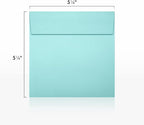 LUXPaper Square Invitation Envelopes | Peel & Press | 5 1/4" x 5 1/4" | Seafoam Blue | 80lb. Text | 50 Qty