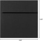 LUXPaper Square Invitation Envelopes | Peel & Press | 3 1/4" x 3 1/4" | Midnight Black | 80lb. Text | 50 Qty