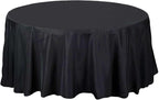 Efavormart Round Tablecloth, 108 Inch Stain & Wrinkle Resistant Washable Table Cloth, Decorative Polyester Fabric Table Cover for Banquet, Wedding, Dining- Black