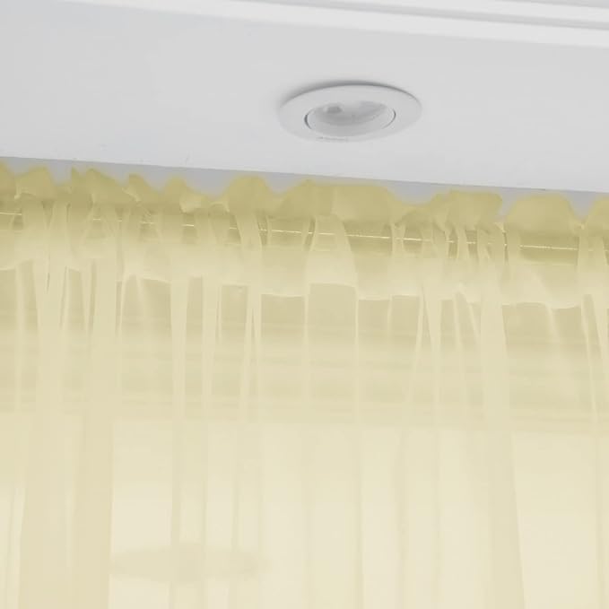 Window Light Yellow Sheer Curtains 72 Inches Long 2 Panels Sheer Curtain Basic Rod Pocket Panel for Bedroom Children Living Room Yard Kitchen (Light Yellow, 52" W x 72" L | 2 pcs)