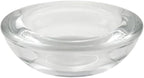 WGV Sturdy Tea Light Votive Candle Holder 3" W, Clear Heavy Thick Chubby Plate Bowl Glass, Small Accent Decor, 1 Pc