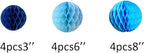 12pcs Party Honeycomb Balls Decorations 3'' 6'' 8'' Honeycomb Flower Tissue Pom Poms Flower Balls Hanging Flower Balls for Baby Shower Birthday Wedding Nursery Decor(3'' 6'' 8'' Blue kit)