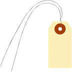 SmartSign Blank Manila Shipping Tags with Wire, Size-1, Pack of 1000, 13pt Thick Prewired Cardstock Tag, 2.75 x 1.375 inch Paper Hang Tags with Reinforced Fiber Patch