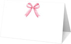 25 Pink Bow Place Cards for Table Seating, Watercolor Wedding Name Place Card, Tent Cards for Birthday Bridal Shower Baby Shower Reception Dinner Party Decorations -A23