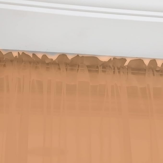 Window Brown Sheer Curtains 63 Inches Long 2 Panels Sheer Curtain Basic Rod Pocket Panel for Bedroom Children Living Room Yard Kitchen (Brown, 52" W x 63" L | 2 pcs)