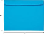 JAM PAPER 9 x 12 Booklet Colored Envelopes - Blue - Bulk 1000/Carton