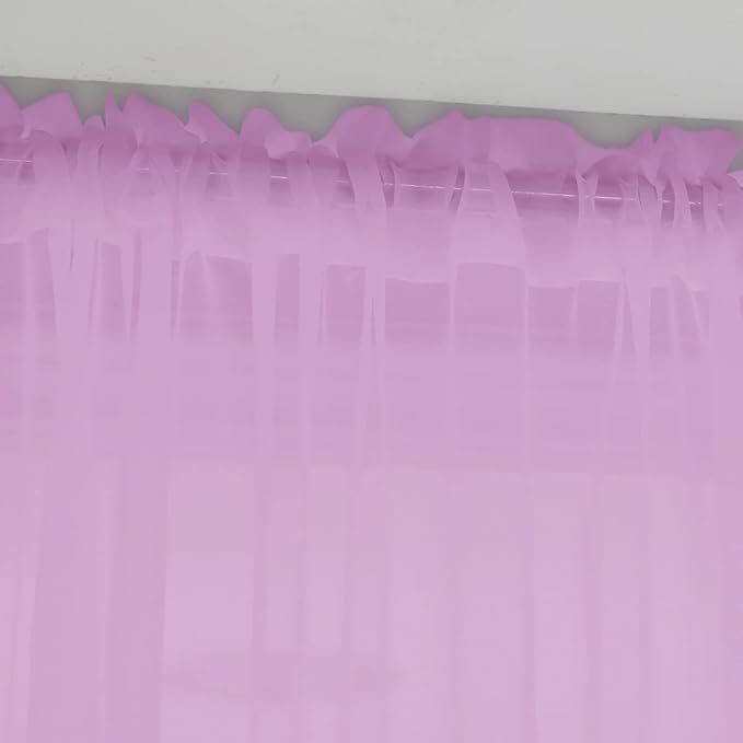 Window Pink Sheer Curtains 84 Inches Long 2 Panels Sheer Curtain Basic Rod Pocket Panel for Bedroom Children Living Room Yard Kitchen (Pink, 52" W x 84" L | 2 pcs)