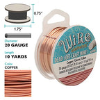 The Beadsmith Wire Elements Craft Wire – Tarnish Resistant, Soft Temper, Round, Copper Color – 0.81mm, 20 Gauge, 10 Yard Spool – Jewelry Making, Wire Wrapping, Floral, & Other DIY Crafts