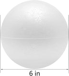 FFchuanhe Craft Foam Balls 6 Inch 6 Pcs Polystyrene Foam Balls Smooth Round Ball, for Arts and Crafts Supplies School Project Wedding Party Decorations, White
