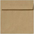 LUXPaper Square Invitation Envelopes | Peel & Press | 5" x 5" | Grocery Bag Brown | 70lb. Text | 50 Qty