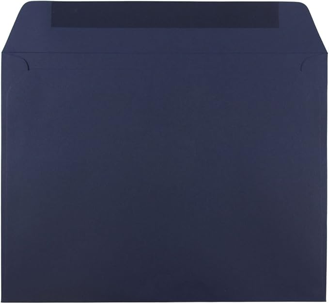 JAM PAPER 9 x 12 Booklet Premium Envelopes - Navy Blue - 50/Pack