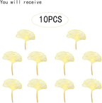 10PCS Acrylic Gold Ginkgo leaf Cake Topper Cake Decoration Baking Accessories Party Supplies Cake Decorating Tools