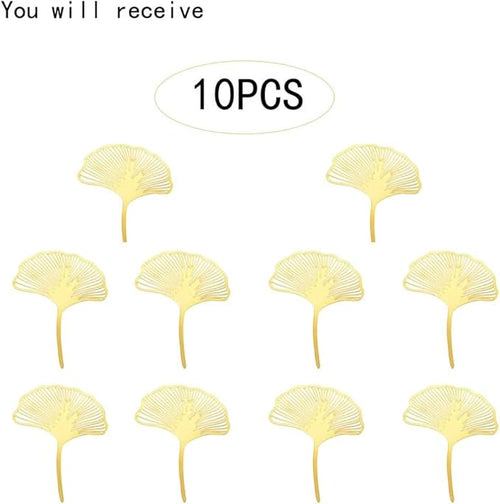 10PCS Acrylic Gold Ginkgo leaf Cake Topper Cake Decoration Baking Accessories Party Supplies Cake Decorating Tools