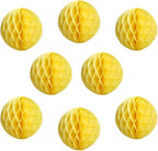 8pcs 8inch Paper Honeycomb Balls Decorative Tissue Pom Poms Flower Art Hanging Balls for Birthday Wedding Nursery Baby Shower Home Decor (8inch, Yellow)