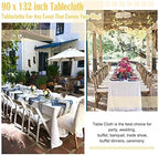 10 Pack Polyester Tablecloths, White 90 x 132 Inch Polyester Table Cloth for 8 Foot Rectangle Tables, Stain and Wrinkle Resistant Washable Fabric Table Cover for Wedding Banquet Restaurant Party