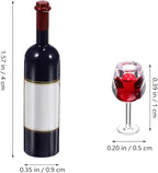 NUOBESTY Mini Bottles 18Pcs Dollhouse Champagne Set Miniature Red Wine Bottle Mini Cocktail Glasses Drink Cups for Dollhouse Decoration Mini Wine Bottles