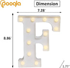 Pooqla LED Marquee Letter Lights, Warm White and Cool White Decorative Lighted Letters, Light Up Alphabet Letters for Boys Girls, Party, Wedding, Bar, Night Light, Birthday Decoration, Letter F