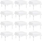 fani 12 Pack Square Tablecloth 52 x 52 Inch, White Tablecloth for Square Table, Washable Polyester Table Cloth, Fabric Table Cover for Wedding Parties Restaurant Buffet