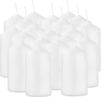 20-Pack 2 x 4 Long Burning Unscented White Tall Pillar Candles - Perfect for Home, Weddings and Special Events.