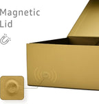 LIFELUM Empty Gift Boxes 2 Pack 13.85 x 8.35 x 4.45 inch Rectangle Collapsible Box with Magnetic Lid and Ribbon,Card,Shredded Paper Filler