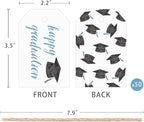 50 Pcs Graduation Gift Tags, Congrats Grad Party Favors Gift Tags for High School or Happy College Graduation Party Decoration Supplies (Blue, 2.2 * 3.5)