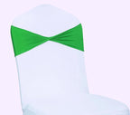 MDS Pack of 75 Spandex Chair Sashes Bows Elastic Stretch Dining Chair Bands Ties Without Slider Buckle Universal fits for Wedding Baby Shower Birthday Party Banquet Event Decoration - Light Green