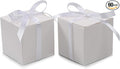COTOPHER 60pcs Small Gift Boxes, Favor Boxes 2x2x2 inches Paper Gift Boxes with Ribbons Candy Box for Wedding Favors Baby Shower Bridal Shower Birthday Party (White)