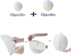 20pcs Honeycomb Flower Balls - Party Decoration Paper Flower Balls Tissue Paper Pom Poms for Birthday Wedding Home Decor (3inch+6inch, White)
