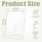 3 PCS 5x7 Inch Acrylic Picture Frames, Clear Scalloped Picture Frame with Removable Stand, Double Sided Transparent Magnetic Photo Frames for Home Office Refrigerator Tabletop Desktop Display