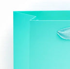 Teal Blue Paper Gift Bag Small Square Bottom Kraft Paper Bags with Handles for Wedding Baby Shower Birthday Party (Teal Blue, 6 x 6 x 6 in, 10 CT)