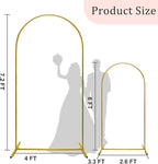 U+U 7.2FT, 6FT Arch Backdrop Stand, Gold Wedding Arch Stand Set of 2 for Birthday Party Bridal Baby Shower Balloon Arch Decoration (7.2FT, 6FT)