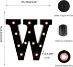 Light Up Black Alphabet Marquee Letters Sign LED Marquee Number Lights Sign for Night Light Home Bar Christmas Lamp Birthday Party Wedding Decoration W